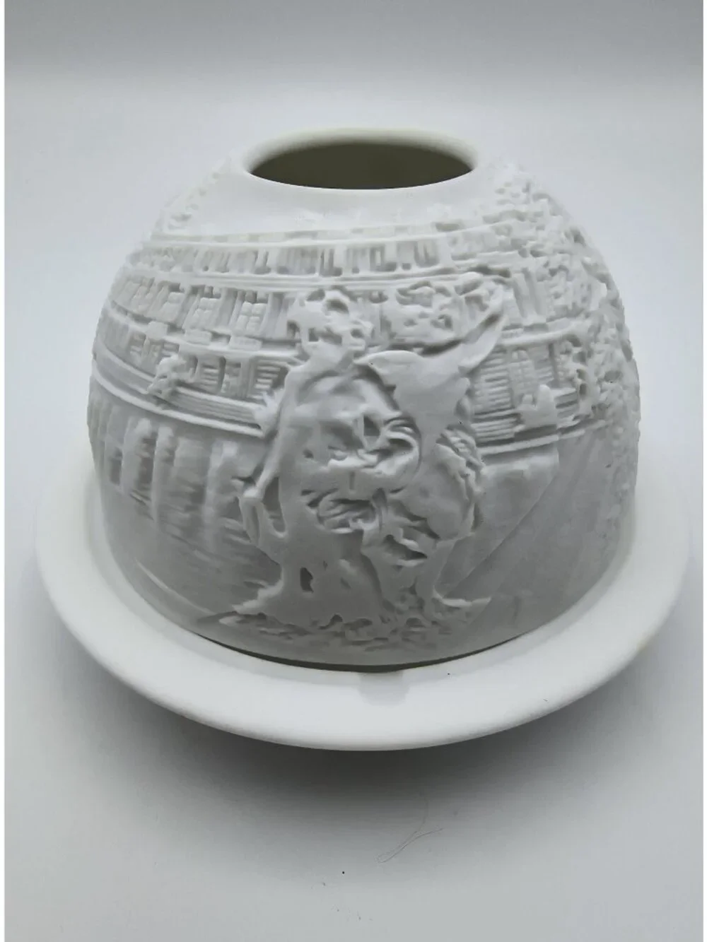 Bernardaud Limoges Porcelain Votive Candle Holder With Intricate Relief Design